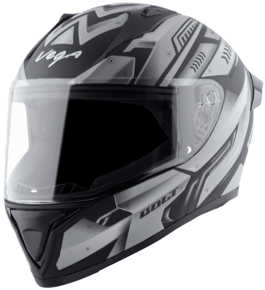 Vega Bolt Martial Dull Black Grey Helmet