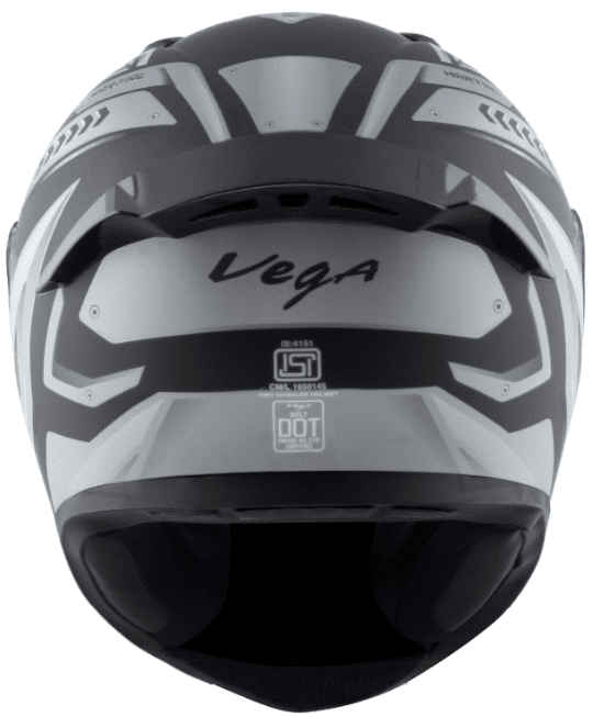 Vega Bolt Martial Dull Black Grey Helmet