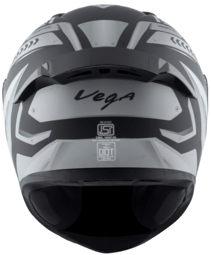 Vega Bolt Martial Dull Black Grey Helmet
