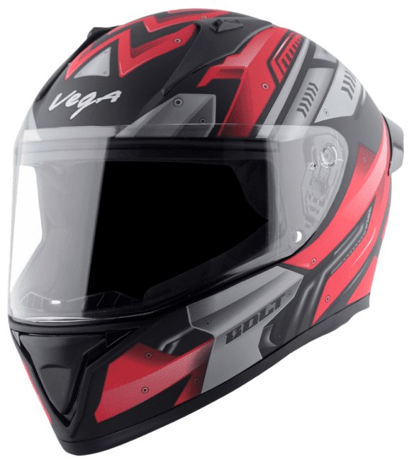 Vega Bolt Martial Dull Black Red Helmet