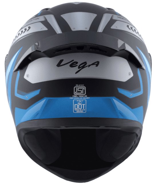 Vega Bolt Martial Dull Black Blue Helmet