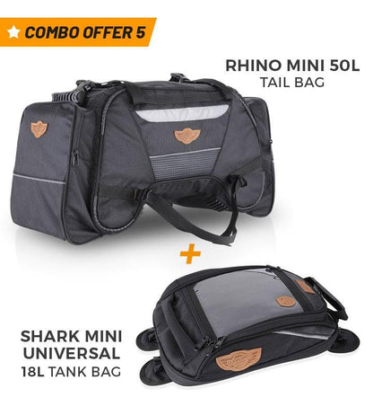 Mini 50L Rhino Tail Bag and Shark Mini 18L Tank Bag