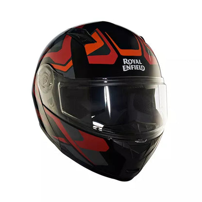 Modular Multi Rays Glossy Black and Red Helmet