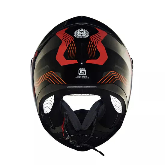 Modular Multi Rays Glossy Black and Red Helmet