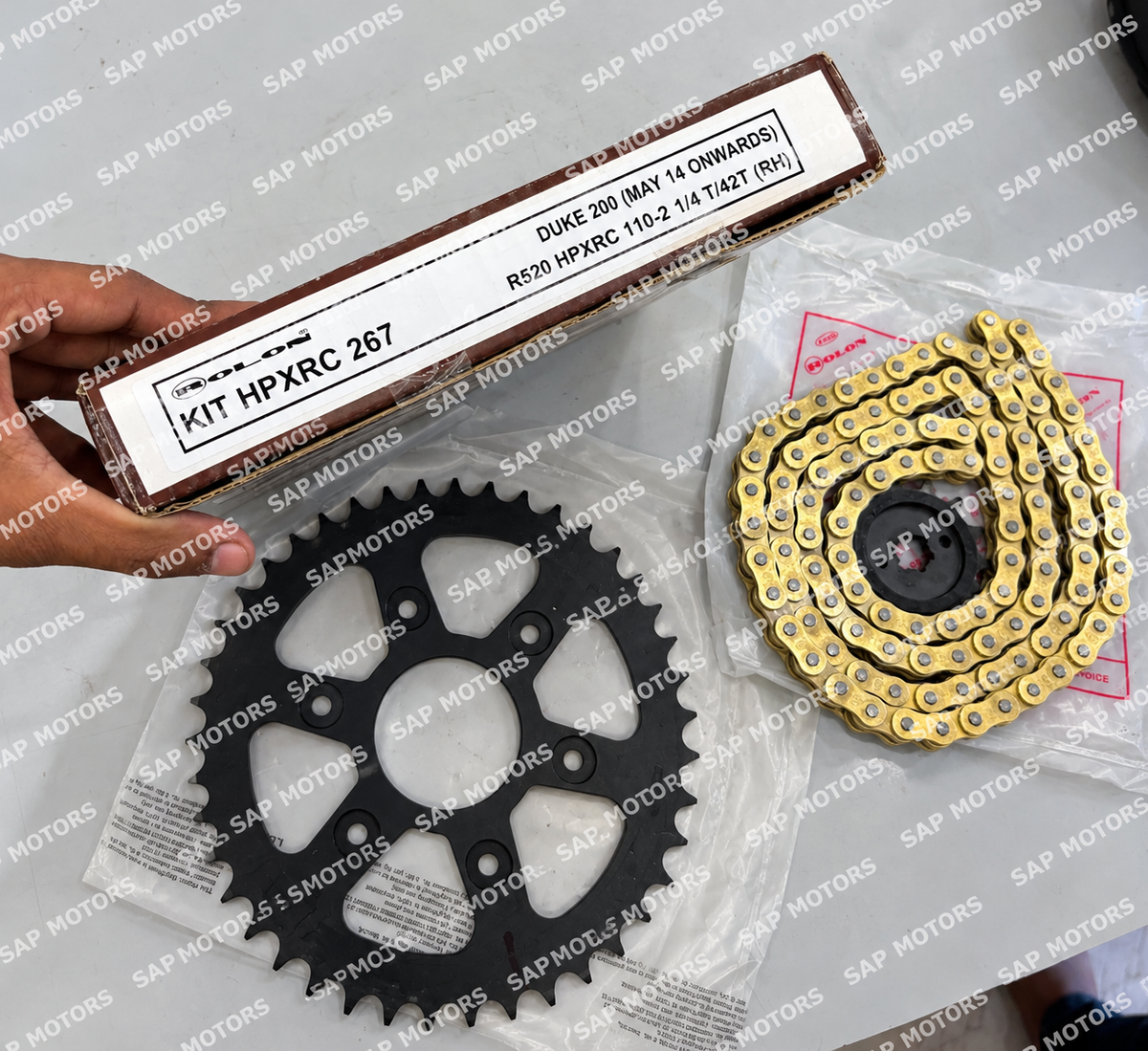 Rolon Brass Chain Sprocket kit for DUKE 200 / RC200 KIT HPXRC 267