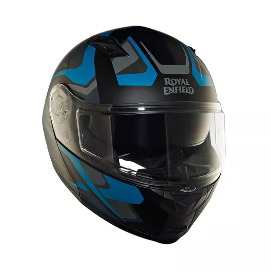 Multi Rays Matt Black and Blue Helmet