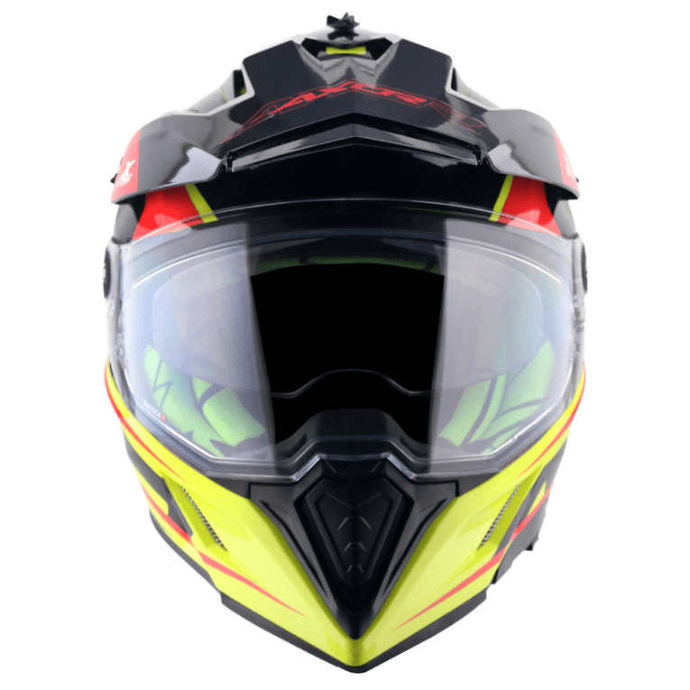 Axor X-Cross Dual Visor Flagstaff Neon Yellow Black Helmet