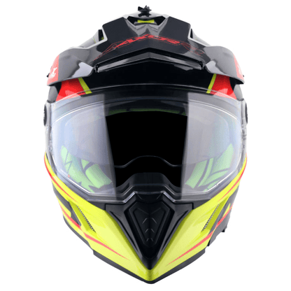 Axor X-Cross Dual Visor Flagstaff Neon Yellow Black Helmet