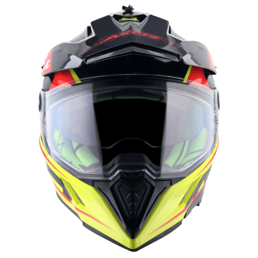 Axor X-Cross Dual Visor Flagstaff Neon Yellow Black Helmet