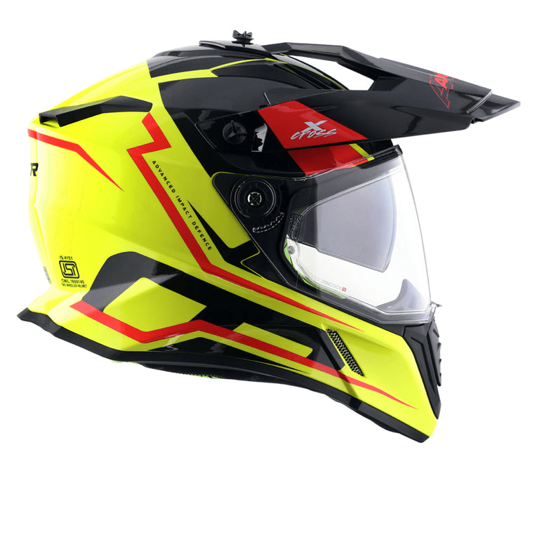 Axor X-Cross Dual Visor Flagstaff Neon Yellow Black Helmet