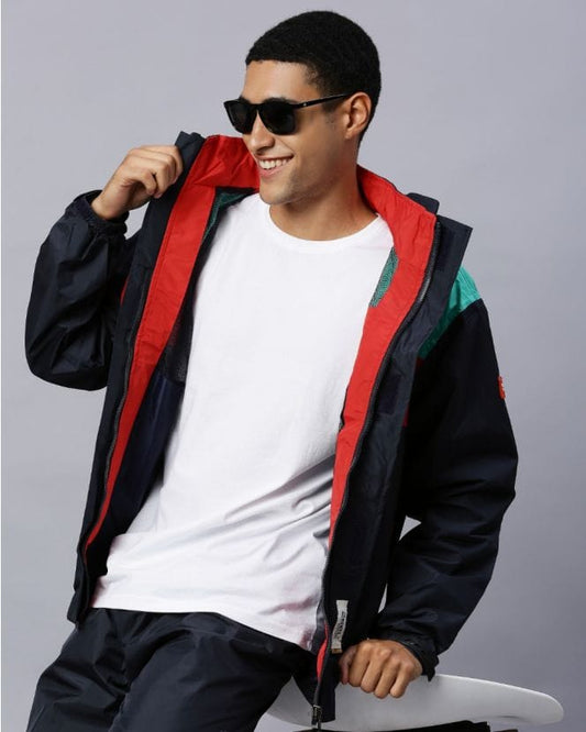 Navy and Green Raincoat Set for Mens