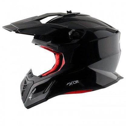 Off Road Helmet Glossy Black Red