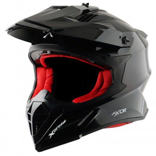 Off Road Helmet Glossy Black Red