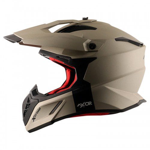 Off Road Helmet Glossy Nickel Red