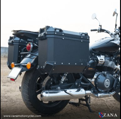Panniers ( 36 LTR ) Aluminium R-Flat Black With Frame For Super Meteor 650 ZI-8500 RB