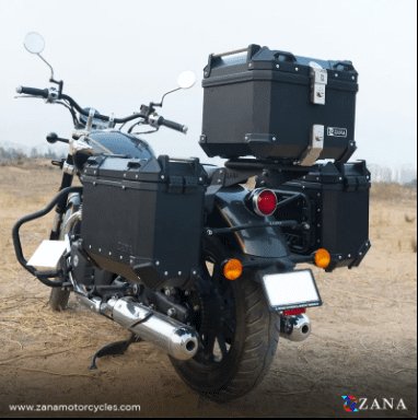 Panniers ( 36 LTR ) Aluminium R-Flat Black With Frame For Super Meteor 650 ZI-8500 RB