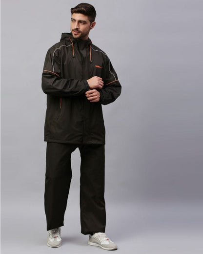 Reversible Olive Color Rainsuit Set for Mens