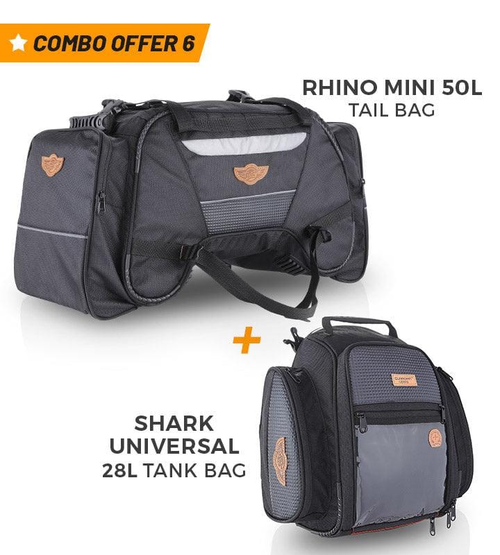 Rhino 50L Tail Bag and 18L Jaws Tank Bag