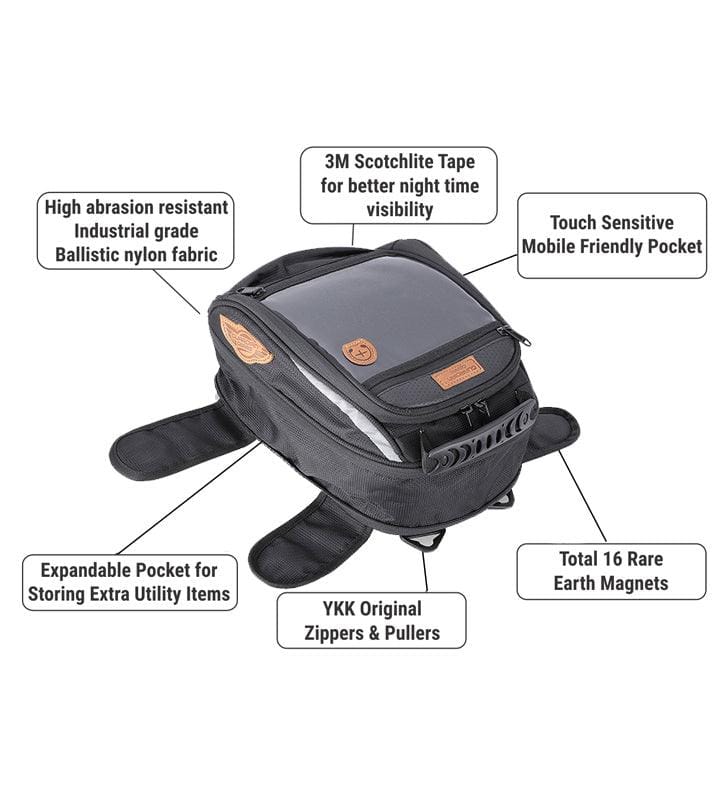 Rhino 70L Tail Bag and Jaws Mini Magnetic 18L Tank Bag