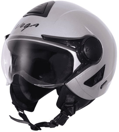 Vega Verve Open Face Silver Helmet (ISI Certified)