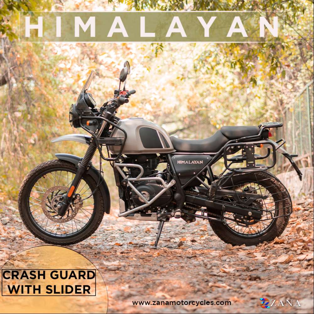 Silver Leg Guard with Slider for Himalayan BS6