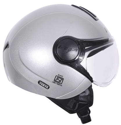 Vega Verve Open Face Silver Helmet (ISI Certified)
