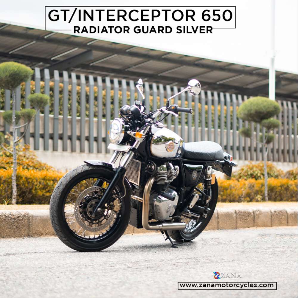 Silver Radiator Guard for Continental GT and Interceptor 650