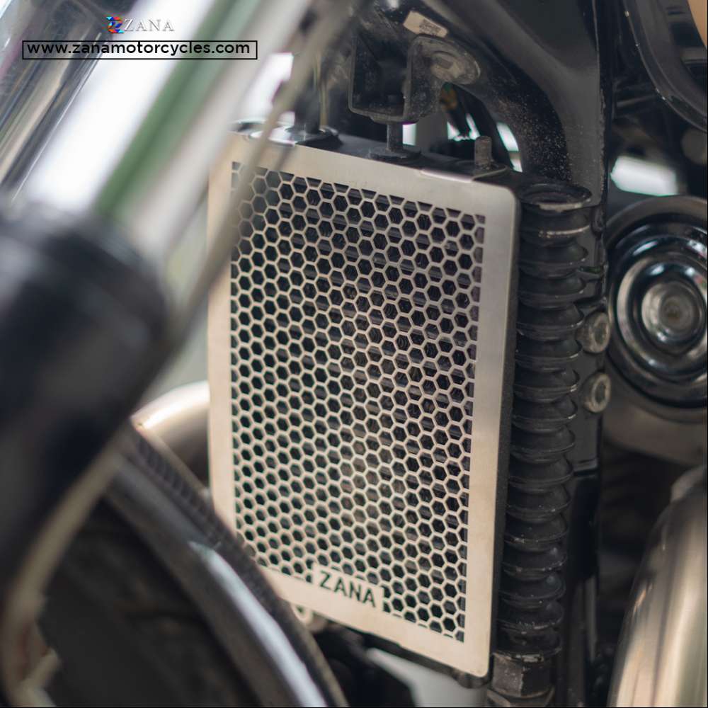 Silver Radiator Guard for Continental GT and Interceptor 650