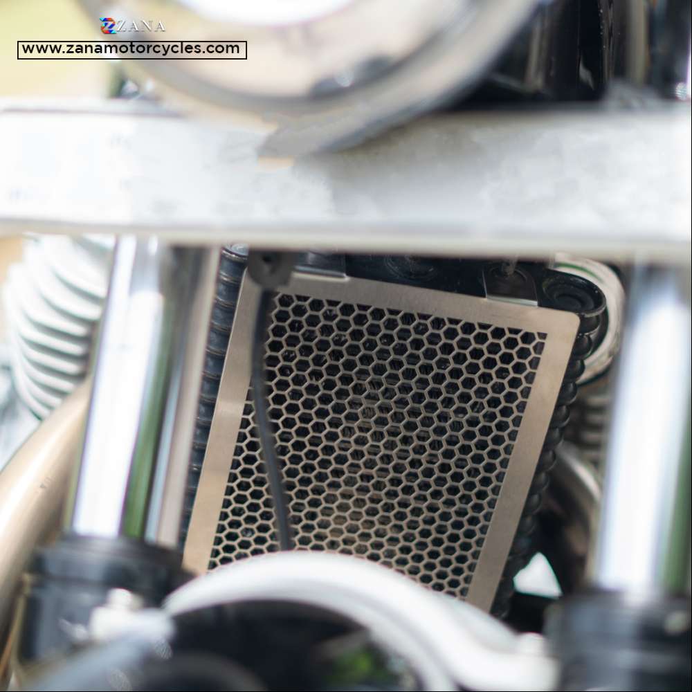 Silver Radiator Guard for Continental GT and Interceptor 650