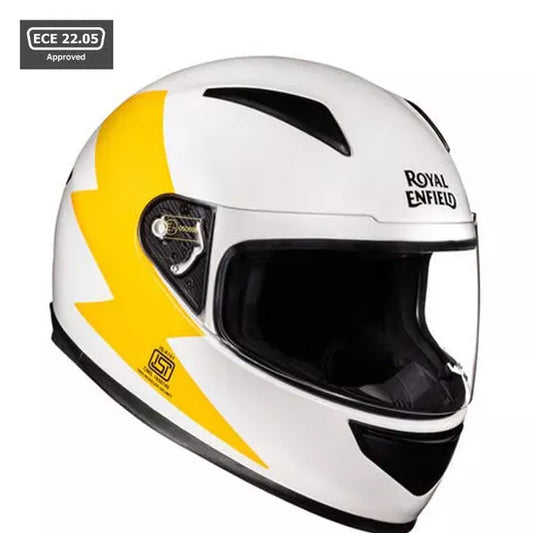 Street Prime Bolt Helmet-White and Yellow