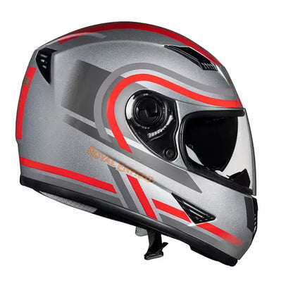 Stunner Dual Visor Gloss Silver Helmet
