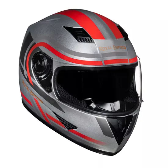 Stunner Dual Visor Gloss Silver Helmet