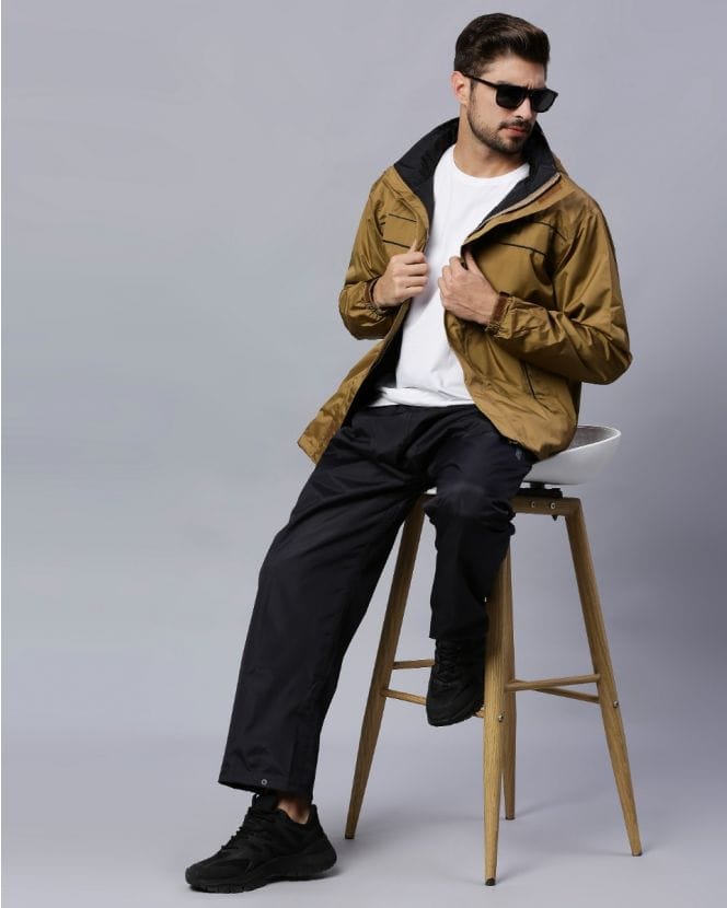 Zeel's Wanderlust Stylish Coffee Color Raincoat Set for Men