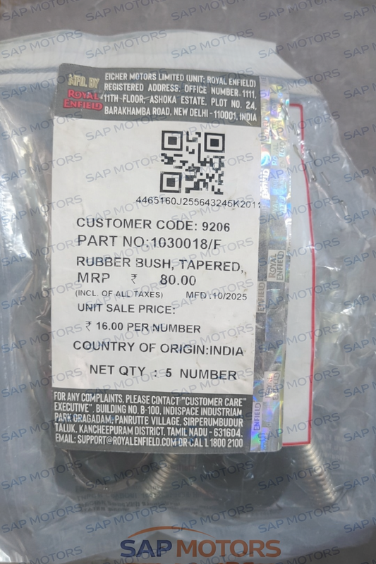 ROYAL ENFIELD 1030018/F - RUBBER BUSH TAPERED 14x19x11 FOR INTERCEPTOR 650, SUPER METEOR 650, INTERCEPTOR BEAR 650, CLASSIC 650 TWIN & SHOTGUN 650
