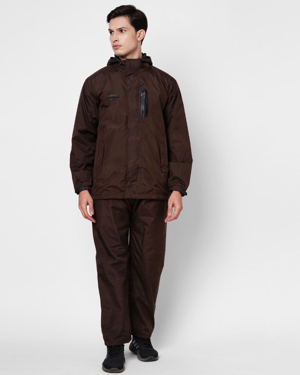 Travelbug Deep Brown Raincoat for Mens