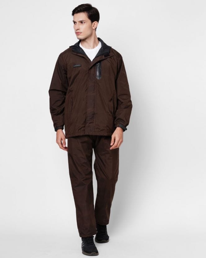 Travelbug Deep Brown Raincoat for Mens
