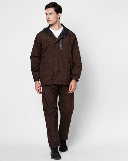 Travelbug Deep Brown Raincoat for Mens