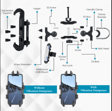 Universal Mobile Holder with USB Charger ZI-PH-002