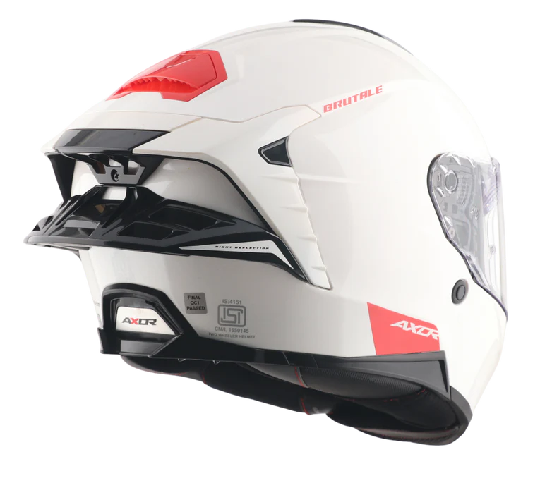 Axor Brutale Solid Colors Dual Spoiler White Helmet