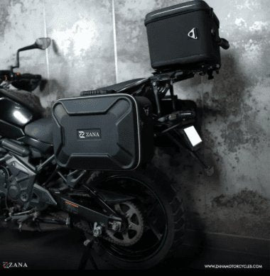 Zana Saddle Stay V-2 with Exhaust Sheild with Jerry can Mount for Kawasaki Versys 650 ZI-8497V2