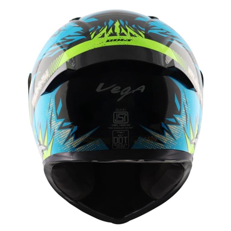 Vega Bolt Bunny Black Neon Blue Helmet Riders Junction 1