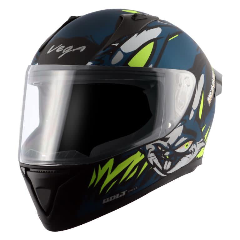 Vega Bolt Bunny Matt Black Blue Helmet Riders Junction