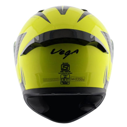 Vega Bolt Hyper Neon Yellow Black Helmet Riders Junction 1