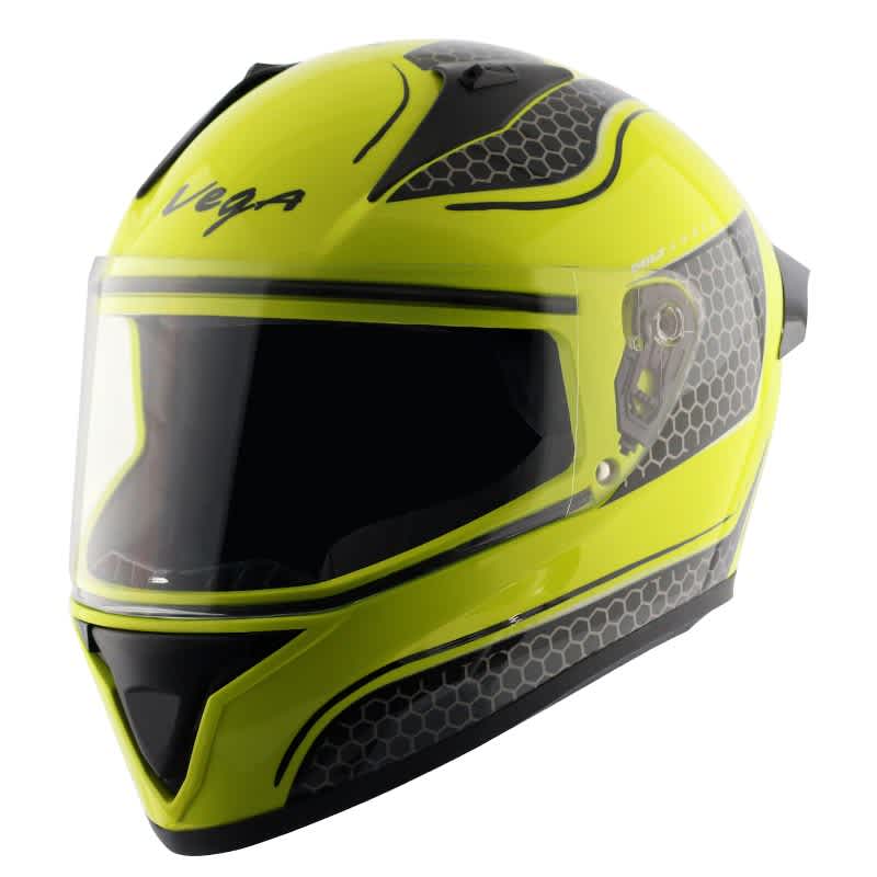 Vega Bolt Hyper Neon Yellow Black Helmet Riders Junction