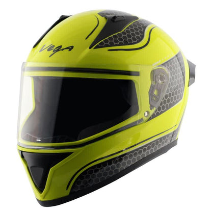 Vega Bolt Hyper Neon Yellow Black Helmet Riders Junction