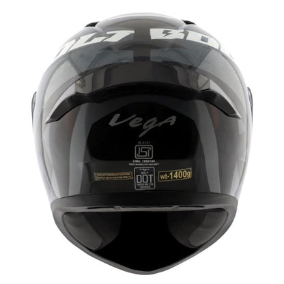 Vega Bolt Macho Black Grey Helmet Riders Junction 1