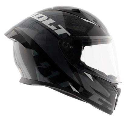 Vega Bolt Macho Black Grey Helmet Riders Junction 2