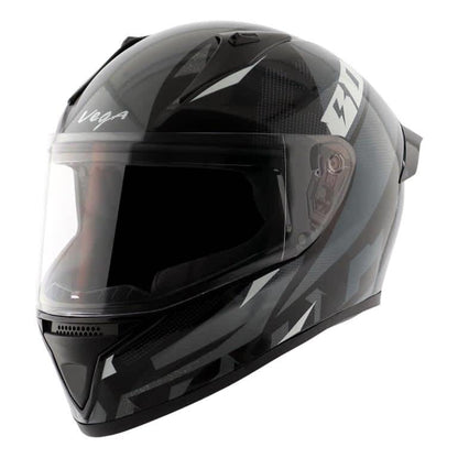 Vega Bolt Macho Black Grey Helmet Riders Junction