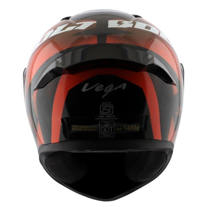 Vega Bolt Macho Black Orange Helmet Riders Junction 1 1