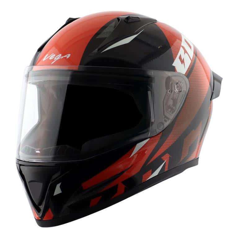 Vega Bolt Macho Black Orange Helmet Riders Junction 1